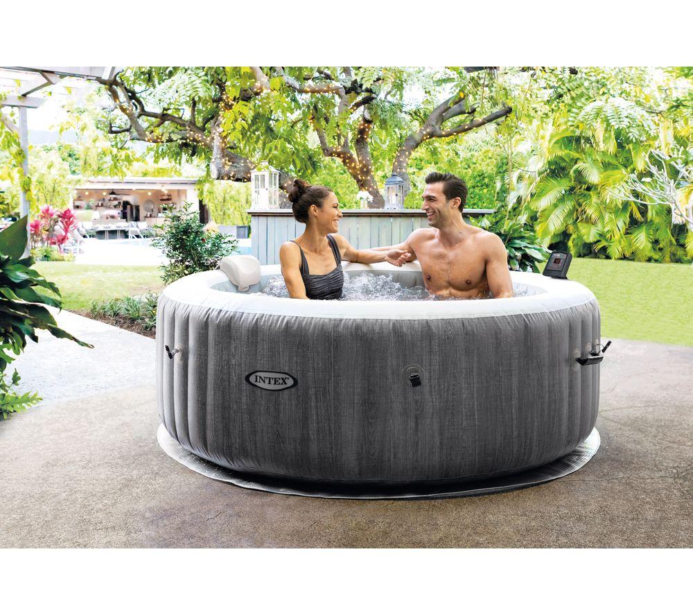 INTEX Pure Spa Greywood Deluxe Inflatable Hot Tub - 4 people, Grey image number 5 of 5