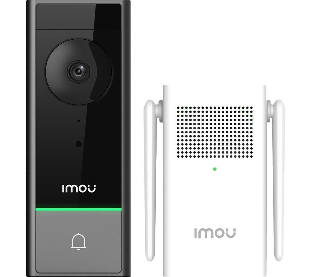 IMOU DB60 Smart Video Doorbell with Chime, Black,White