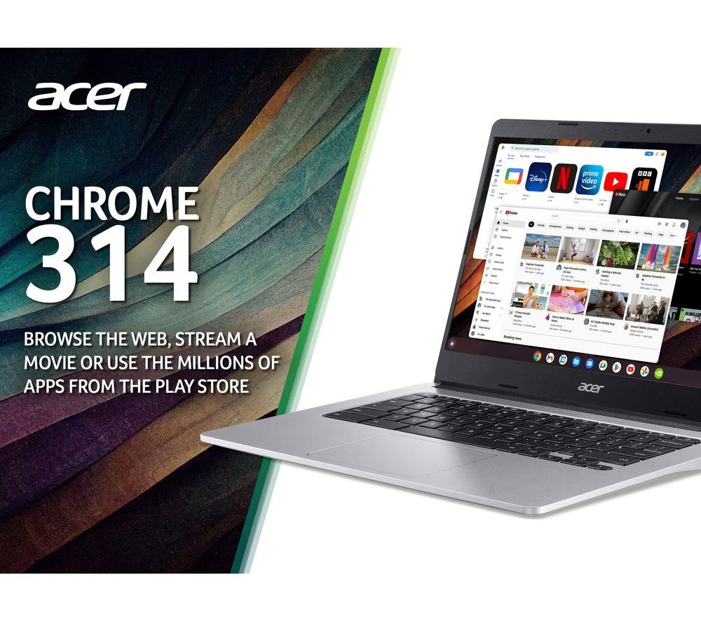 ACER 314 14' Chromebook - MediaTek MT8183C, 128 GB eMMC, Silver - image 4