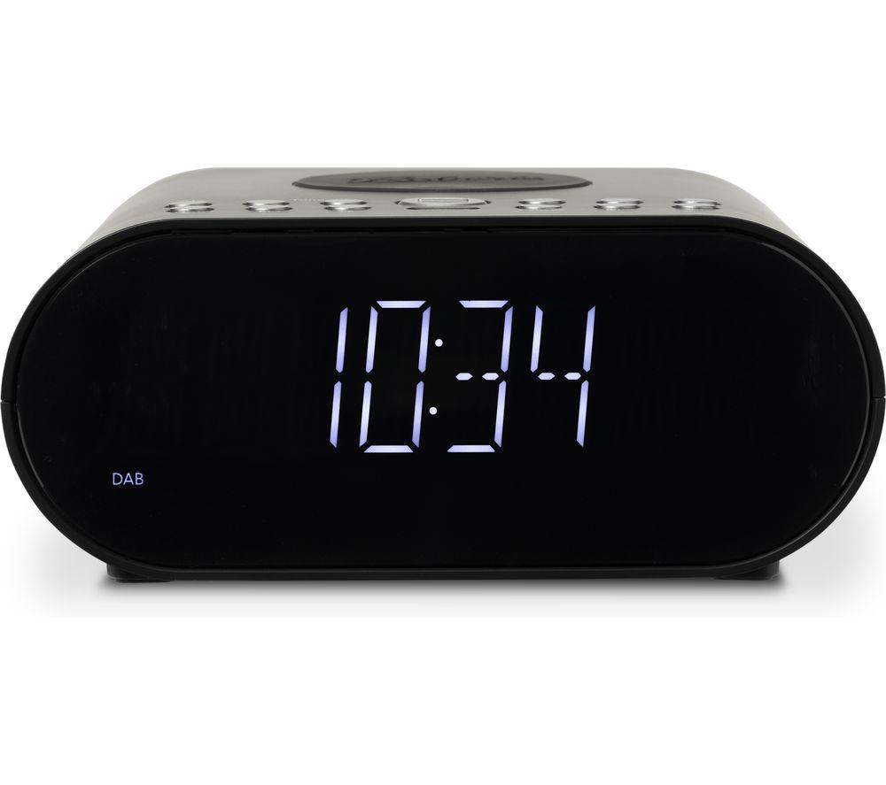 ORTUSCHARGED-BLK DAB Alarm Clock Radio with Wireless Smartphone Charging - Black