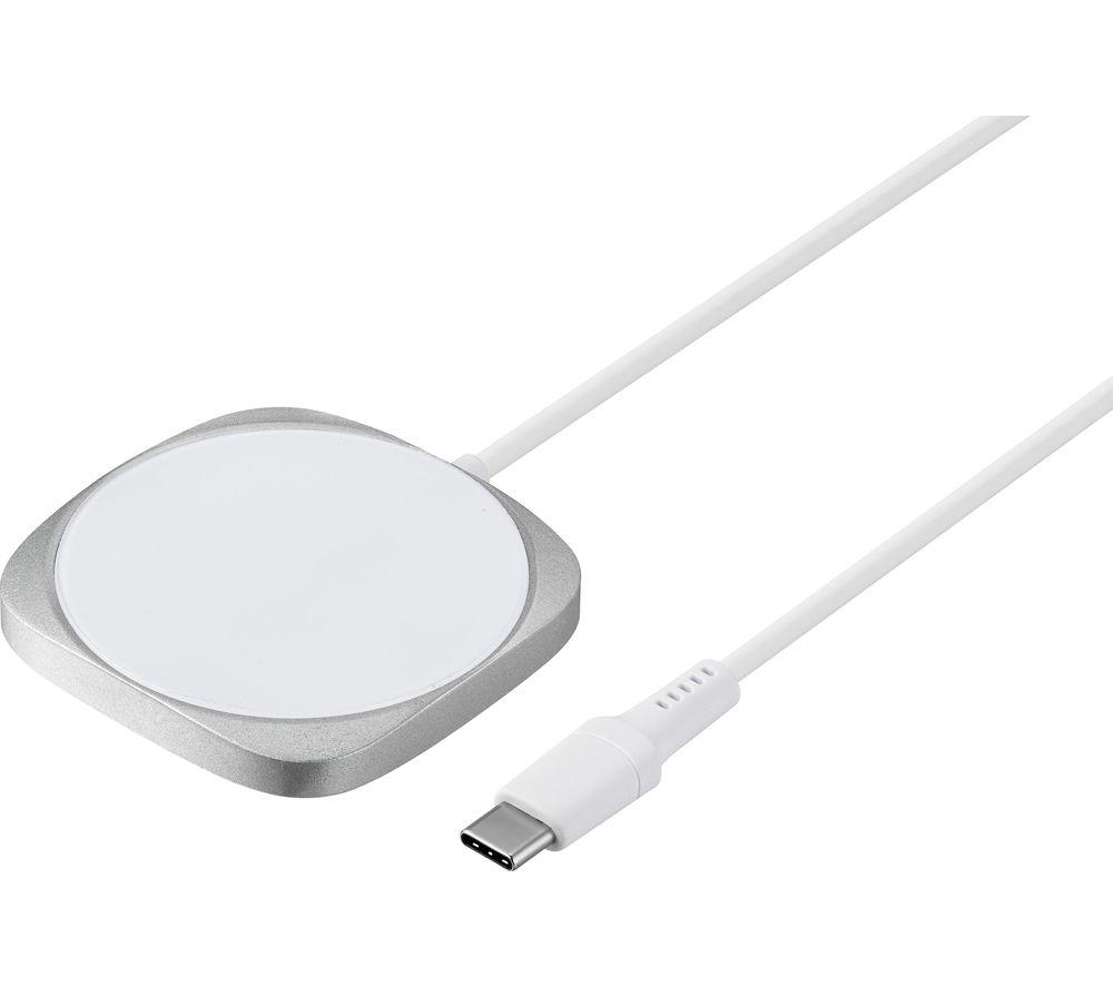 GOJI G75MAGC23 Wireless Charging Pad with MagSafe, White,Silver/Grey