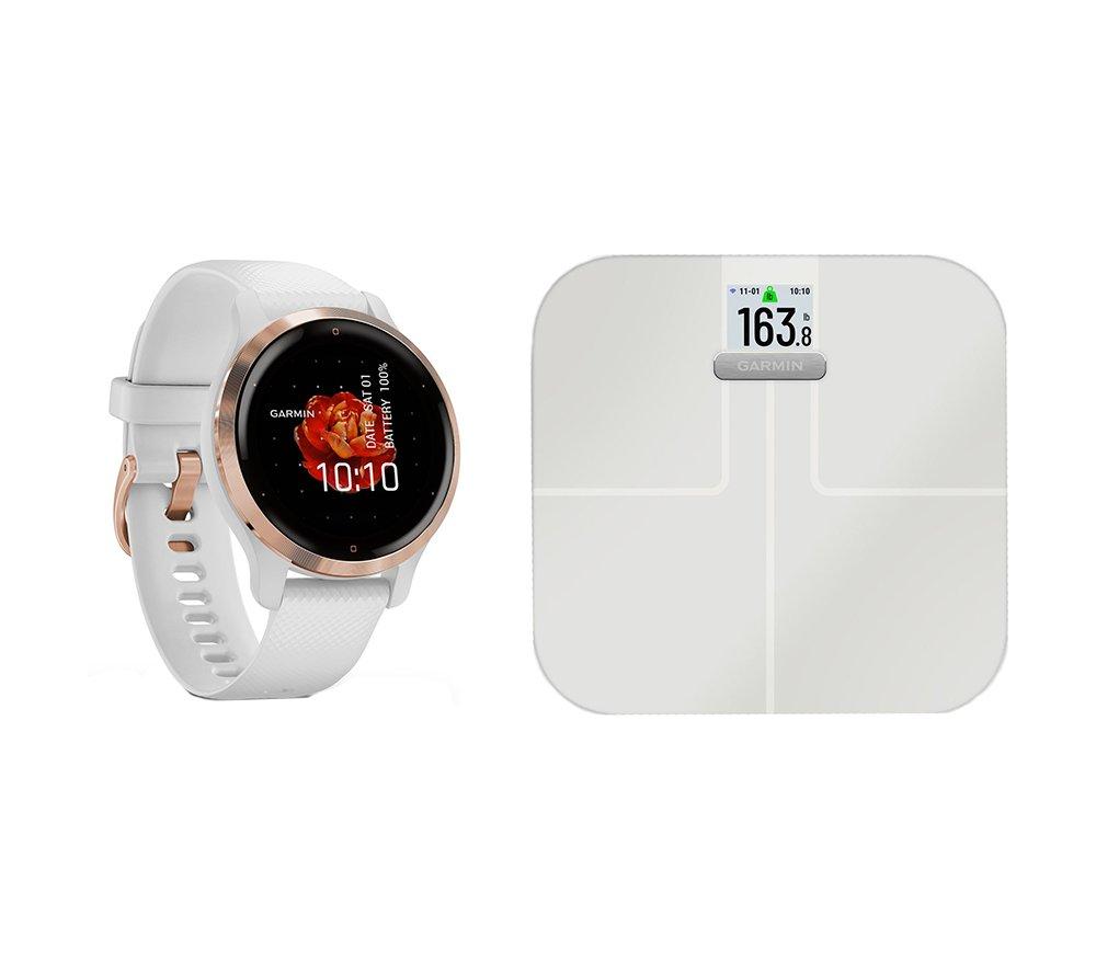 GARMIN Venu 2S Smartwatch, GPS Wi-Fi, Rose Gold + White