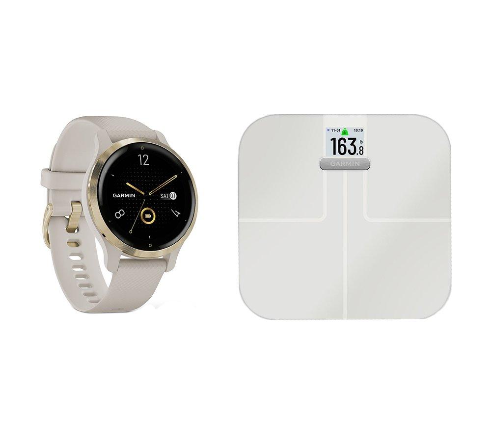 Garmin Venu 2S Smartwatch Gold & Index S2 Smart Scale Bundle review