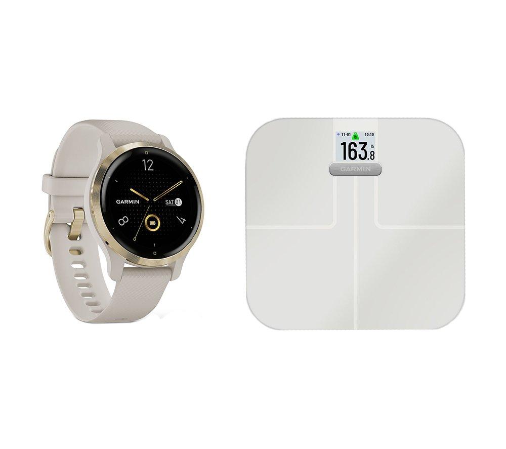 Buy GARMIN Venu 2S Smartwatch Gold & Index S2 Smart Scale Bundle