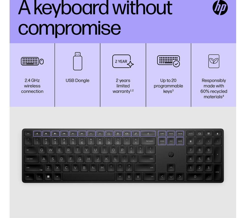 Buy HP 450 Programmable Wireless Keyboard - Black