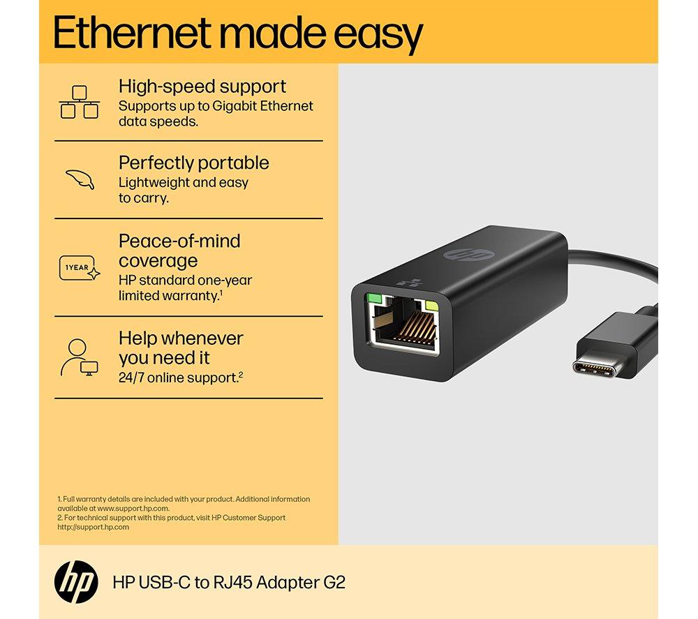 HP USB Type-C to Ethernet Adapter image number 3 of 6