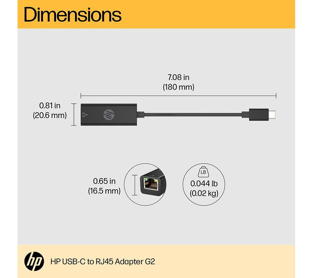HP USB Type-C to Ethernet Adapter image number 4 of 6
