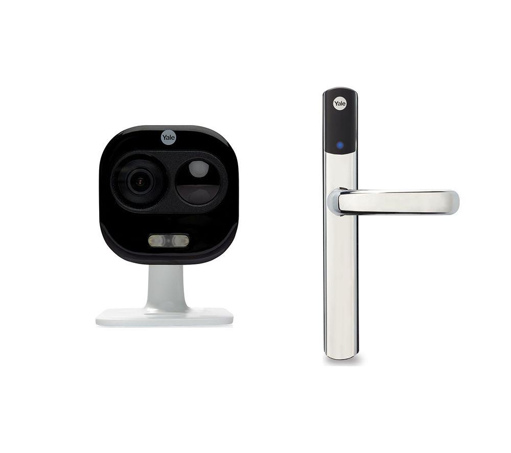 Yale SD-L1000-CH Conexis L1 Smart Door Lock & SV-DAFX-W Full HD Outdoor All-in-One Camera Bundle, Si