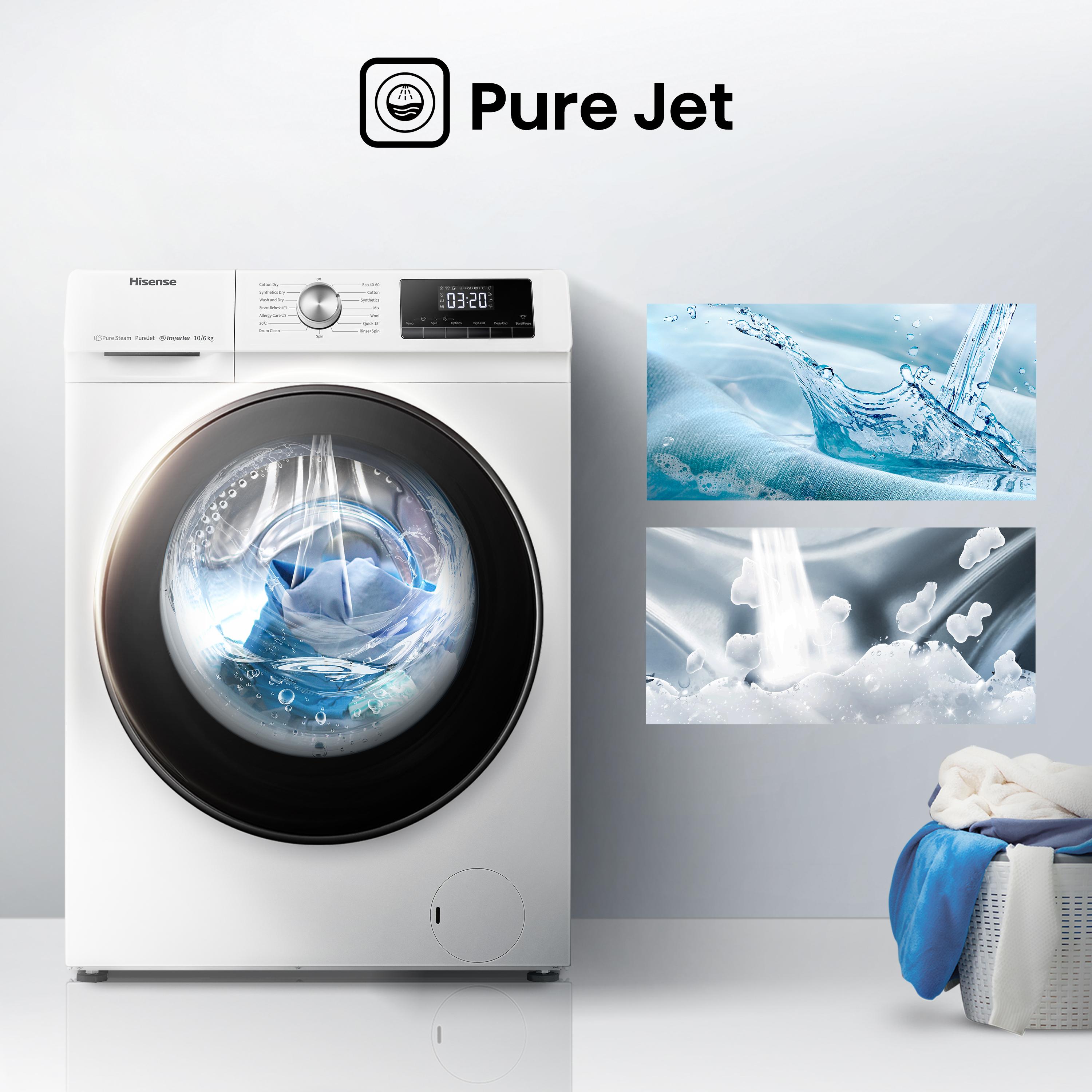 HISENSE 3 Series WDQA1014EVJM 10 kg Washer Dryer - White