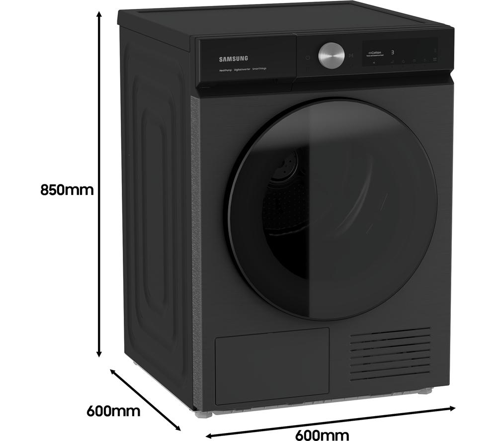 SAMSUNG Bespoke Series 8 AI Energy DV90BB9445GB/S1 WiFi-enabled 9 kg Heat Pump Tumble Dryer - Black image number 3 of 12