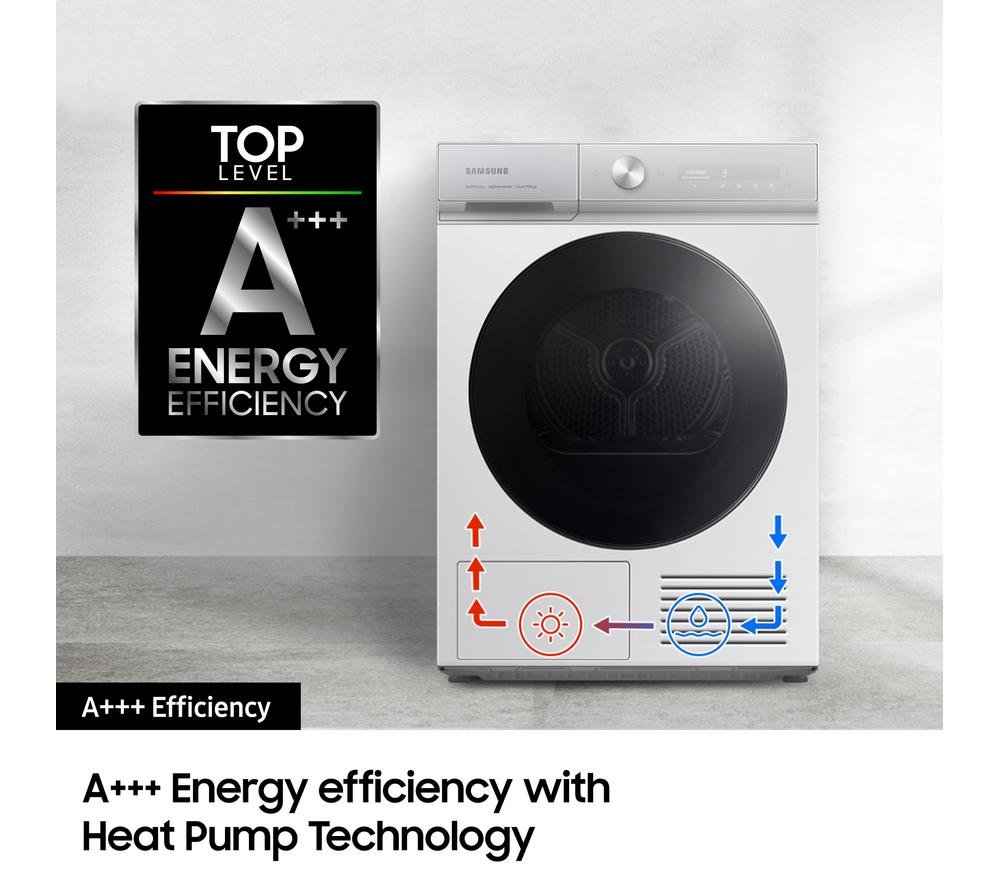 SAMSUNG Bespoke Series 8 AI Energy DV90BB9445GB/S1 WiFi-enabled 9 kg Heat Pump Tumble Dryer - Black image number 4 of 12