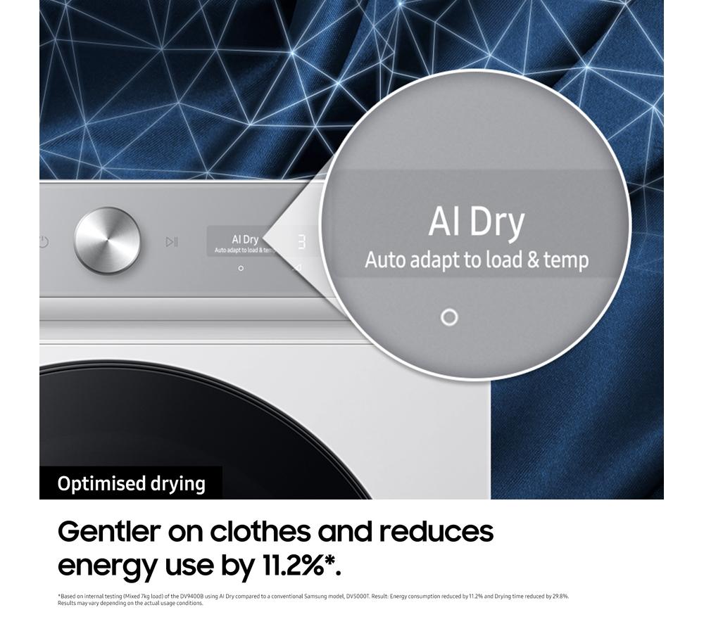 SAMSUNG Bespoke Series 8 AI Energy DV90BB9445GB/S1 WiFi-enabled 9 kg Heat Pump Tumble Dryer - Black image number 5 of 12