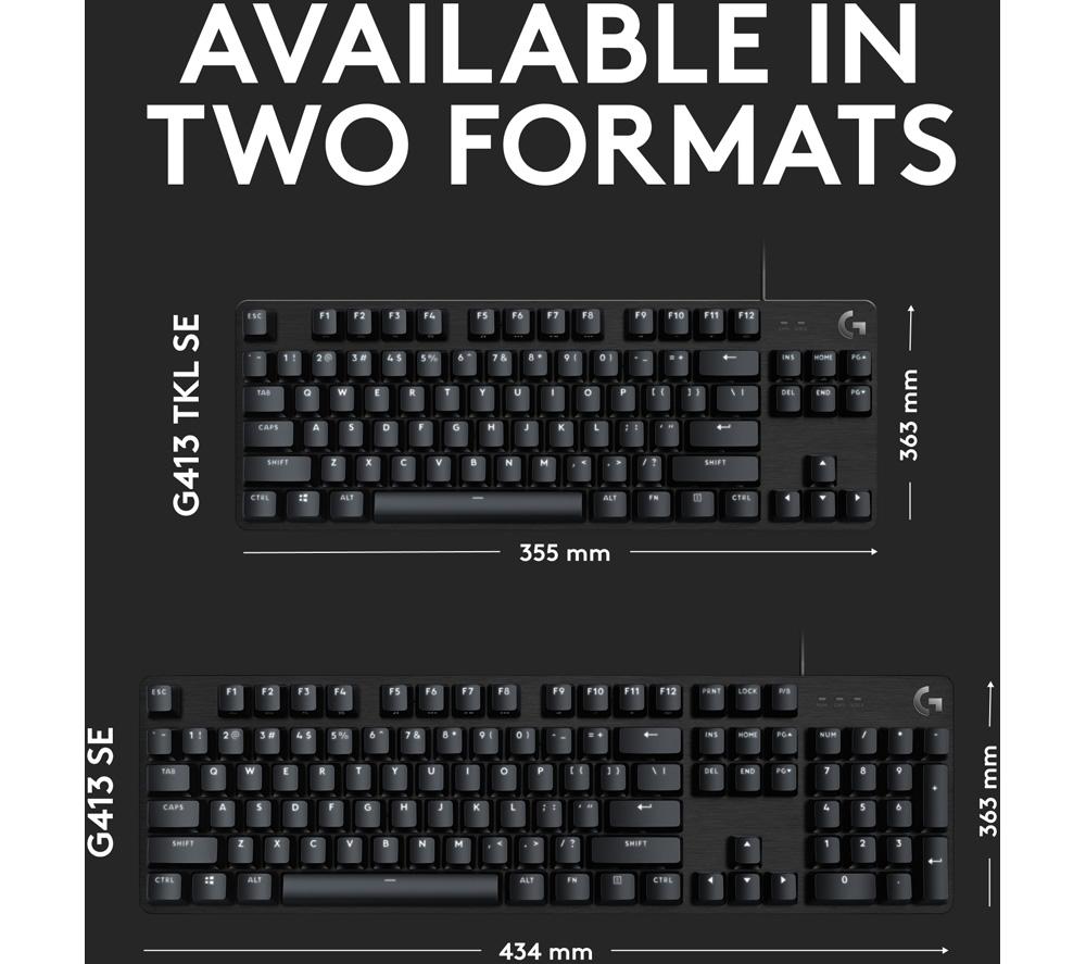 LOGITECH G413 SE Mechanical Gaming Keyboard - Black image number 6 of 8