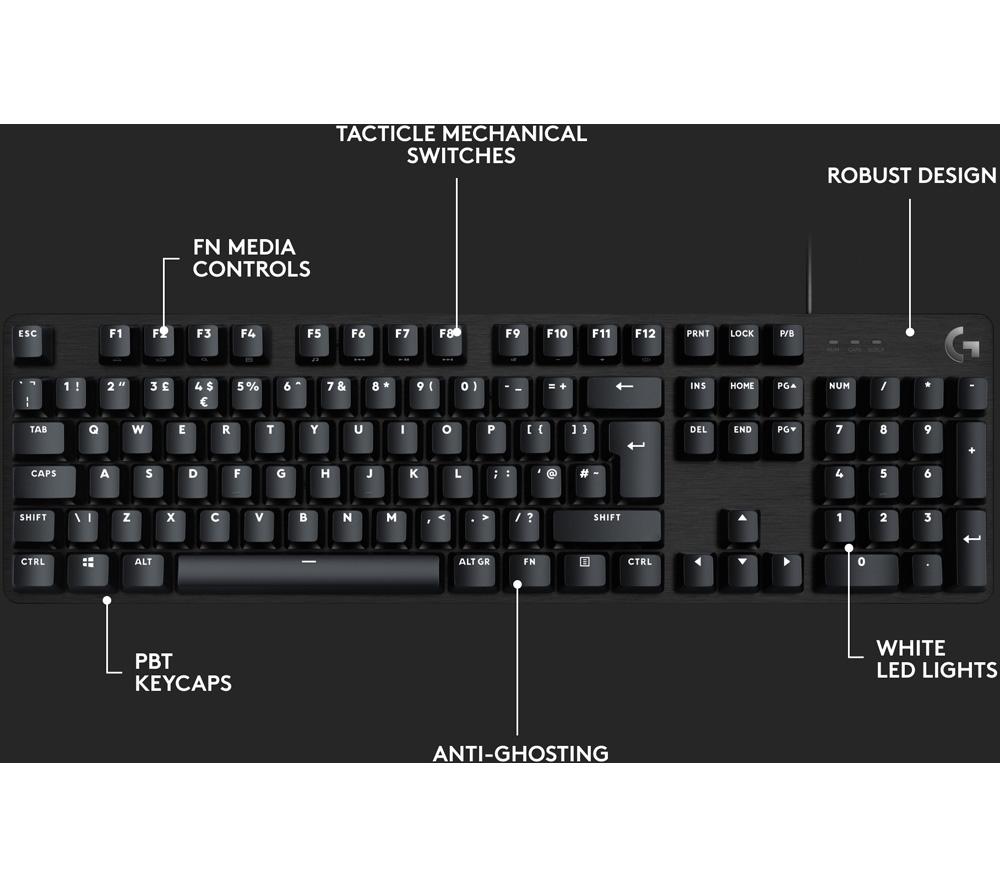 LOGITECH G413 SE Mechanical Gaming Keyboard - Black image number 7 of 8
