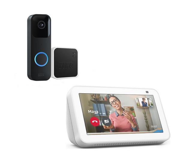 Buy AMAZON Echo Show 5 (2nd Gen) Smart Display & Blink Video Doorbell Bundle - Glacier White | Currys