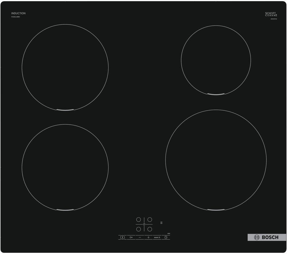 BOSCH Serie 4 PUE611BB5E Electric Induction Hob - Black, Black