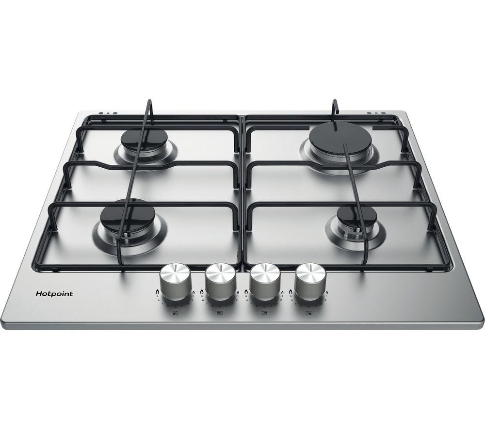 HOTPOINT PPH 60P F IX UK Gas Hob - Stainless Steel, Stainless Steel