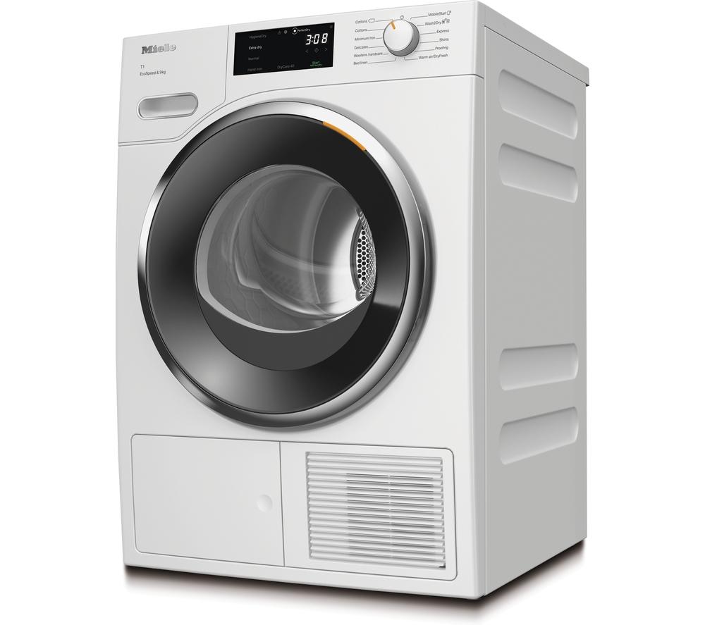 MIELE T1 EcoSpeed TWH780 WP WiFi-enabled 9 kg Heat Pump Tumble Dryer - White image number 2 of 20