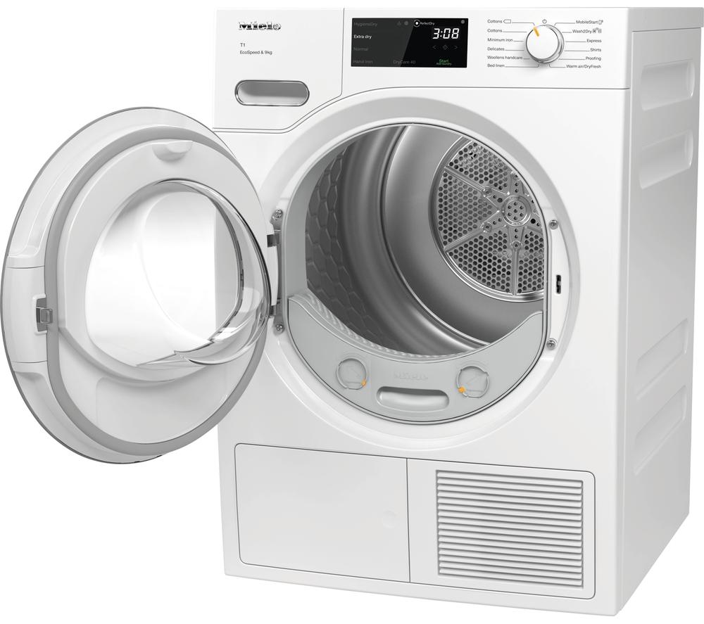 MIELE T1 EcoSpeed TWH780 WP WiFi-enabled 9 kg Heat Pump Tumble Dryer - White image number 3 of 20