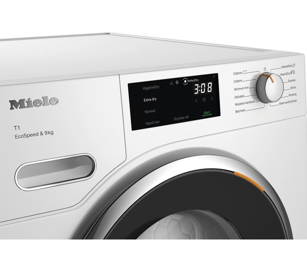 MIELE T1 EcoSpeed TWH780 WP WiFi-enabled 9 kg Heat Pump Tumble Dryer - White image number 4 of 20