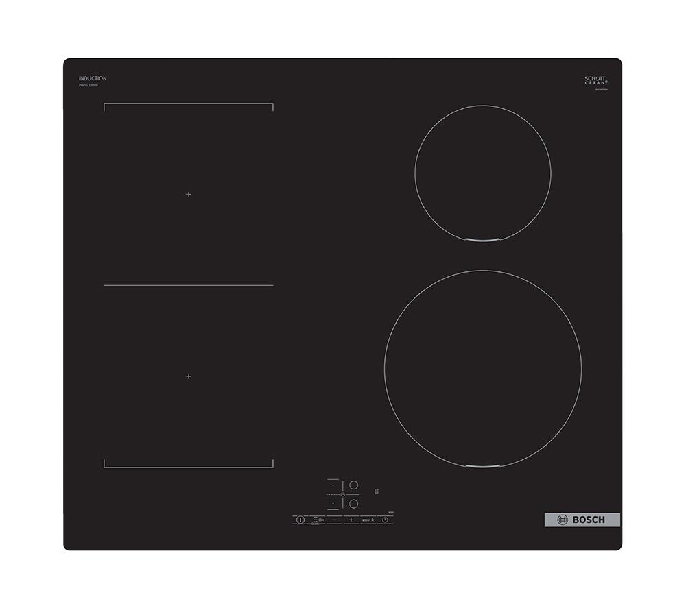 BOSCH Serie 4 PWP611BB5B Electric Induction Hob - Black, Black