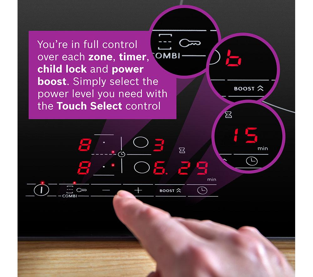 BOSCH Series 4 CombiZone PWP611BB5B 59 cm Plug-in Electric Induction Hob - Black image number 4 of 21