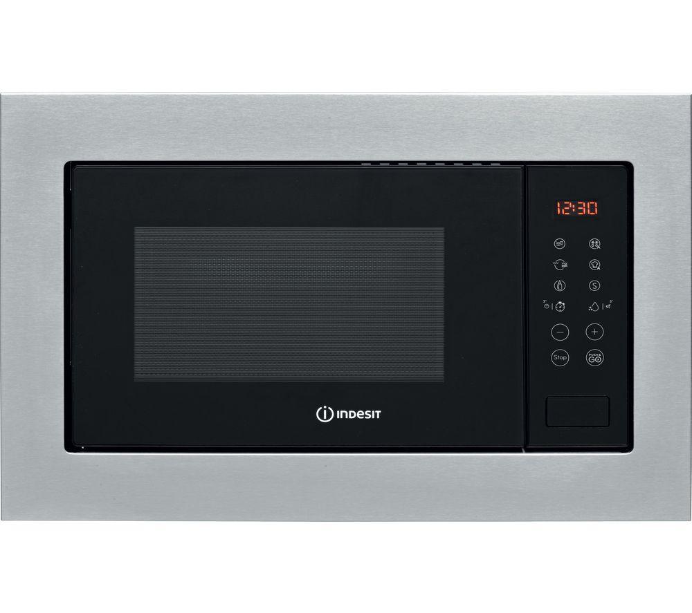 INDESIT MWI 125 GX UK Built-in Microwave with Grill - Stainless Steel, Stainless Steel