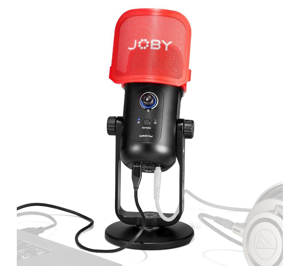 JOBY Wavo Pod USB Microphone - Black & Red, Red,Black