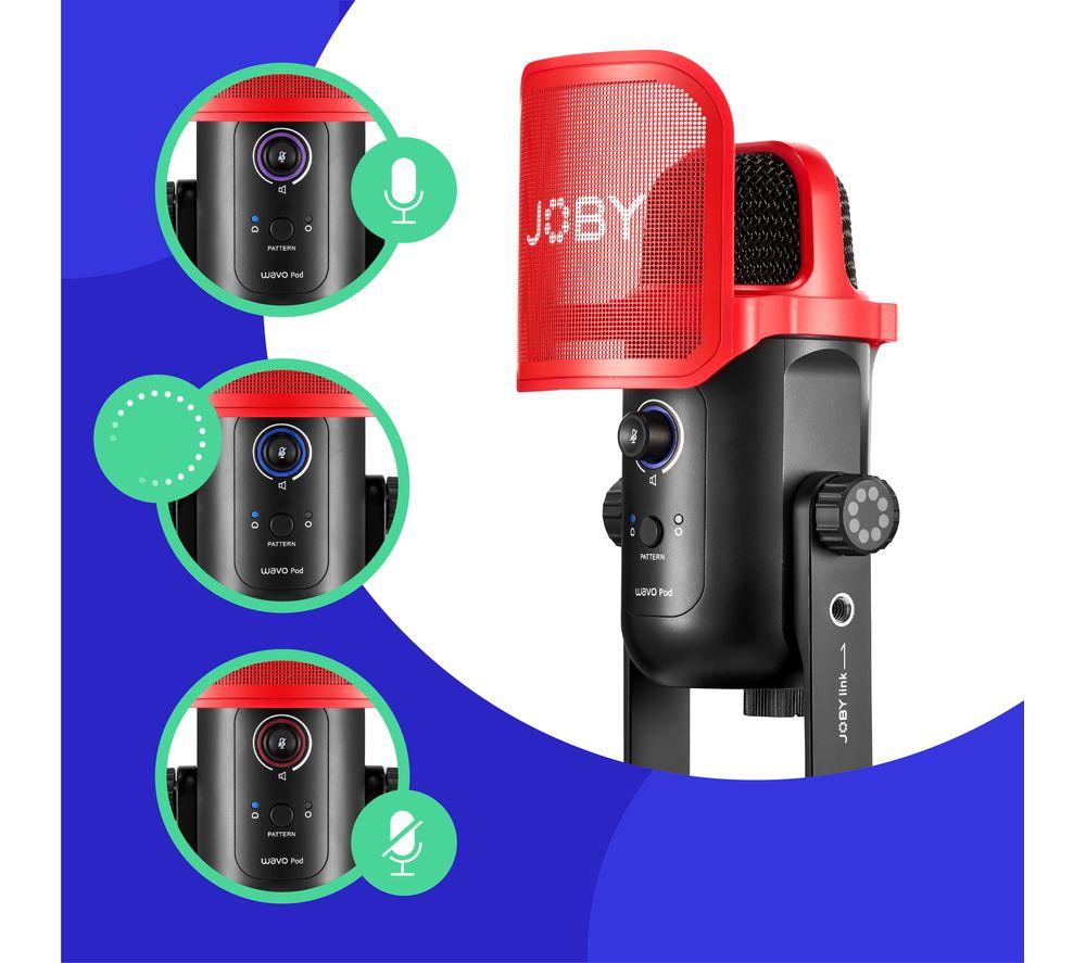 JOBY Wavo Pod USB Microphone - Black & Red image number 2 of 4