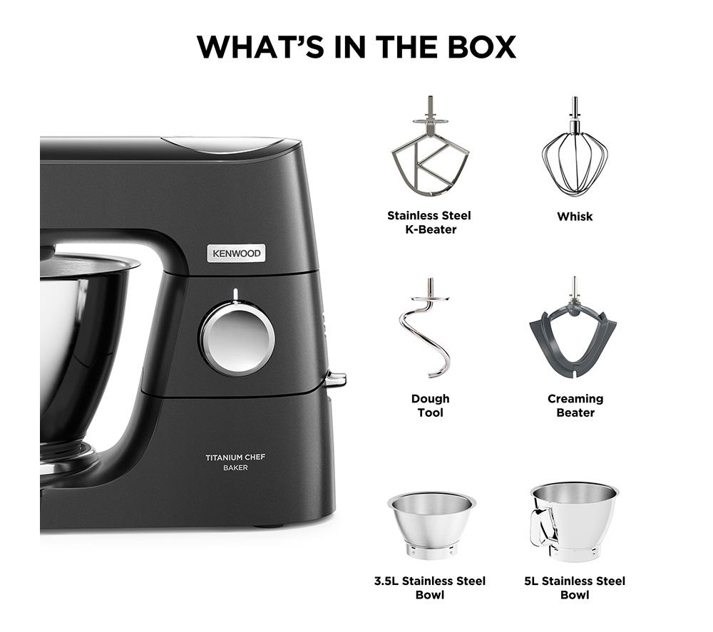 KENWOOD Titanium Chef Baker KVC85.004BK Stand Mixer - Black image number 7 of 8