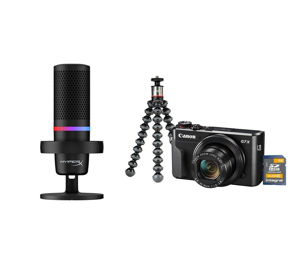 Click to view product details and reviews for Canon Powershot G7x Mk Ii Compact Camera Vlogging Kit Hyperx Duocast Microphone Bundle Black.