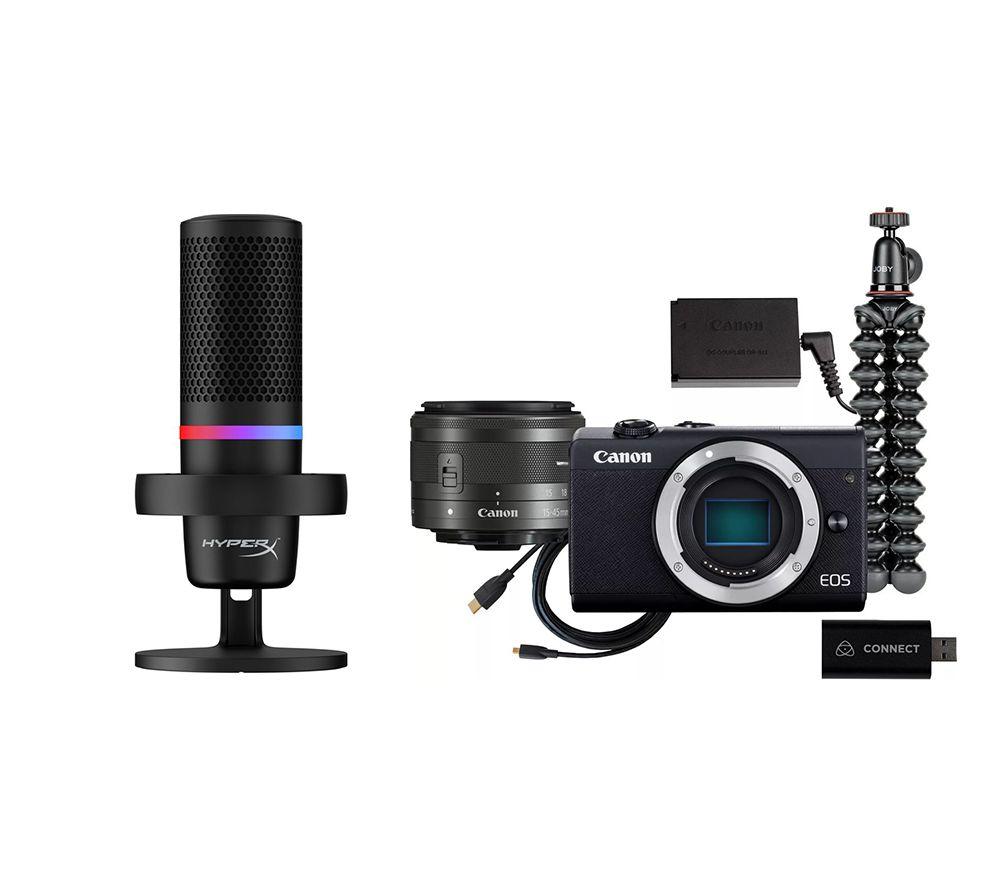Click to view product details and reviews for Canon Eos M200 Mirrorless Camera Live Streaming Kit Lens Hyperx Duocast Microphone Bundle Black.