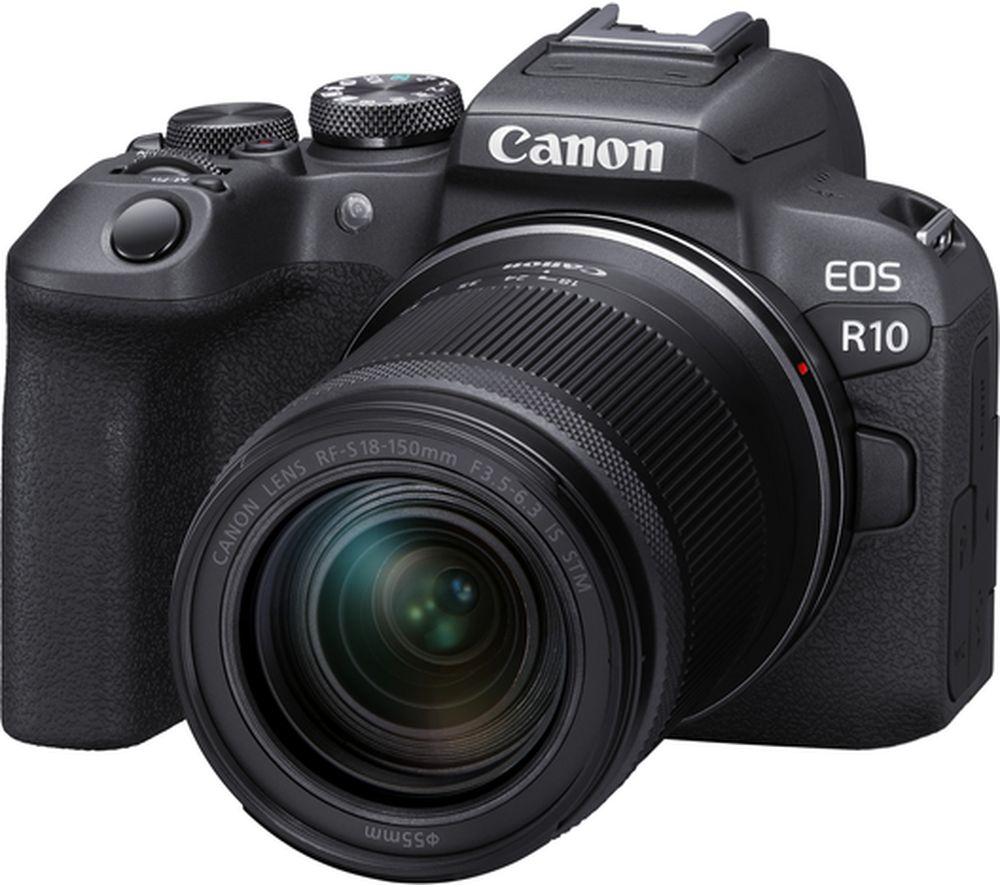 Image of CANON EOS R10 Mirrorless Camera with RF-S 18-150 mm f/3.5-6.3 IS STM Lens, Black