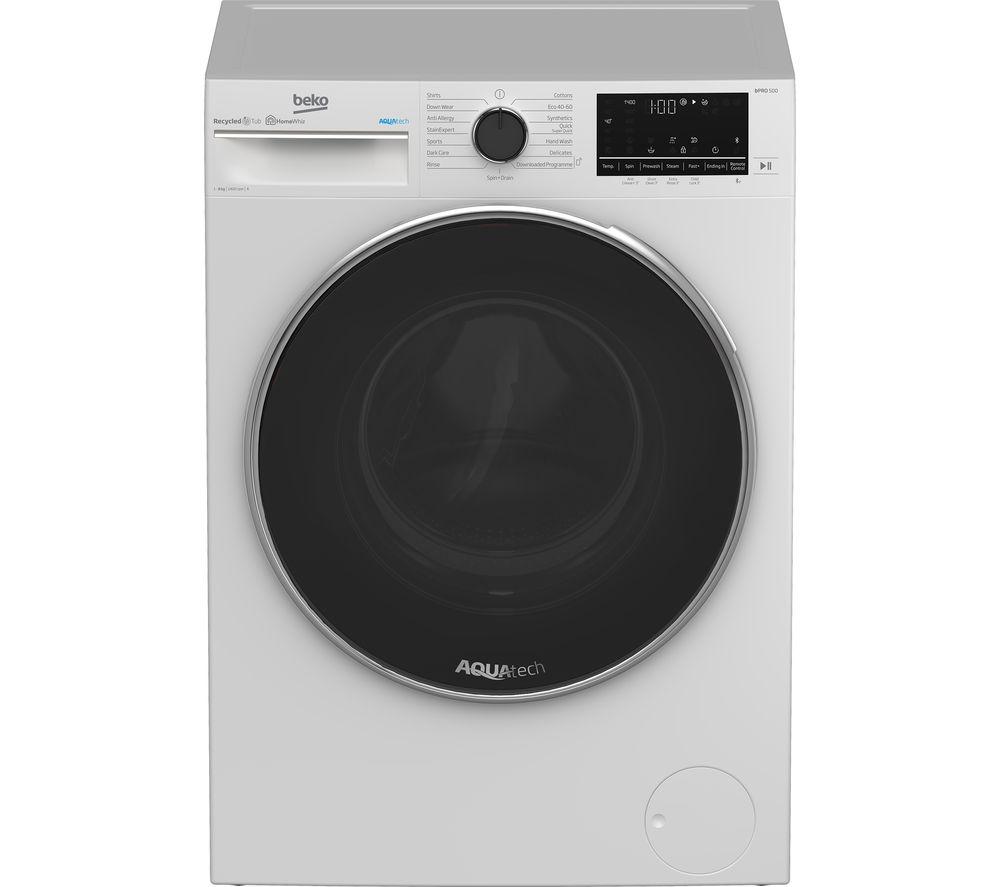 BEKO Pro Aquatech B5W5841AW Bluetooth 8 kg 1400 Spin Washing Machine – White, White