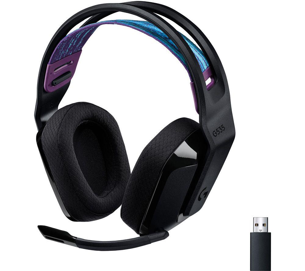 Logitech G535 LIGHTSPEED Wireless Gaming Headset - Lightweight on-ear headphones, flip to mute mic & PRO Wireless Gaming Mouse, HERO 25K Sensor, 25,600 DPI, RGB, Ultra Lightweight