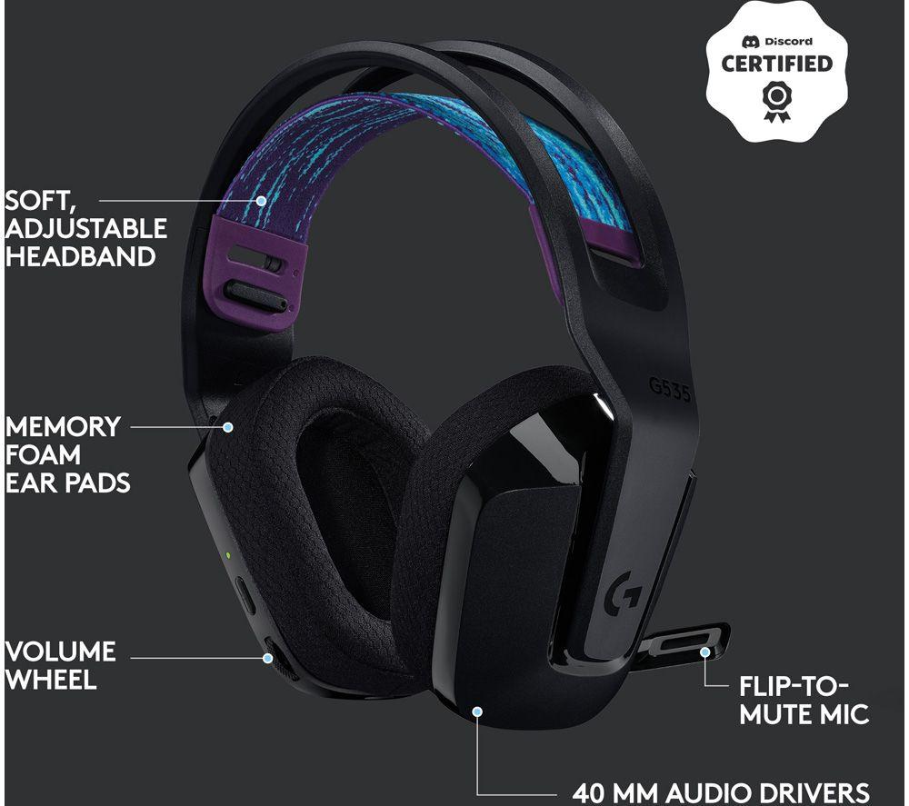 LOGITECH G535 LIGHTSPEED Wireless Gaming Headset - Black image number 6 of 11