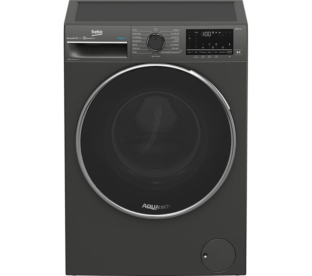 BEKO Aquatech B5W5841AG Bluetooth 8 kg 1400 Spin Washing Machine - Graphite, Black,Silver/Grey