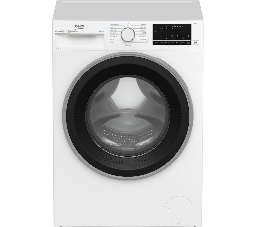 BEKO IronFast RecycledTub B3W5841IW Bluetooth 8 kg 1400 Spin Washing Machine – White, White