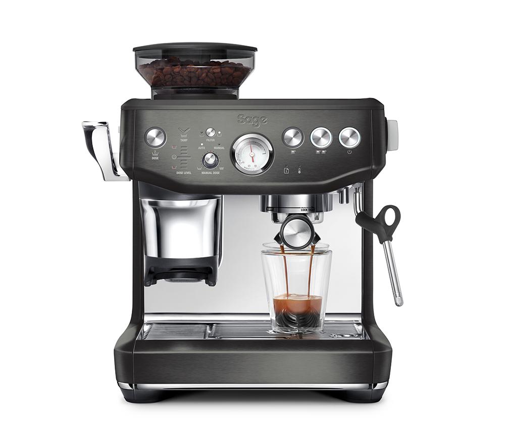 SAGE Barista Express Impress Bean to Cup Coffee Machine - Black Stainless Steel, Stainless Steel