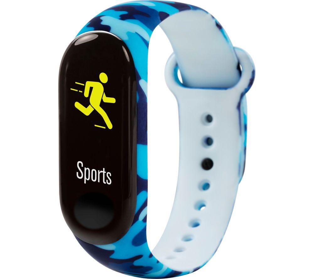 REFLEX ACTIVE Tikkers Series 1 TKS01-0003 Kids' Fitness Tracker - Camo Blue, Black,Blue,Patterned