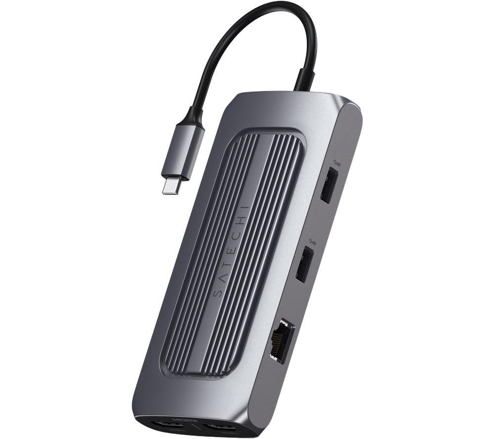SATECHI USB-C Multiport MX Adapter – Dual 4K HDMI, 100W USB-C PD Charging, Gigabit Ethernet, USB-C Data – For M2/ M1 MacBook Pro/Air, M2, M1 iPad Pro/Air, M2 Mac Mini, iMac M1