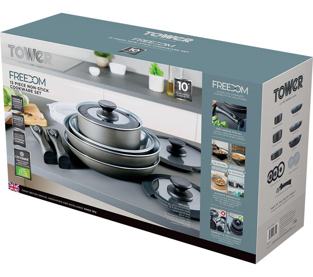 TOWER Freedom 13-piece Non-stick Pan Set - Graphite image number 12 of 12