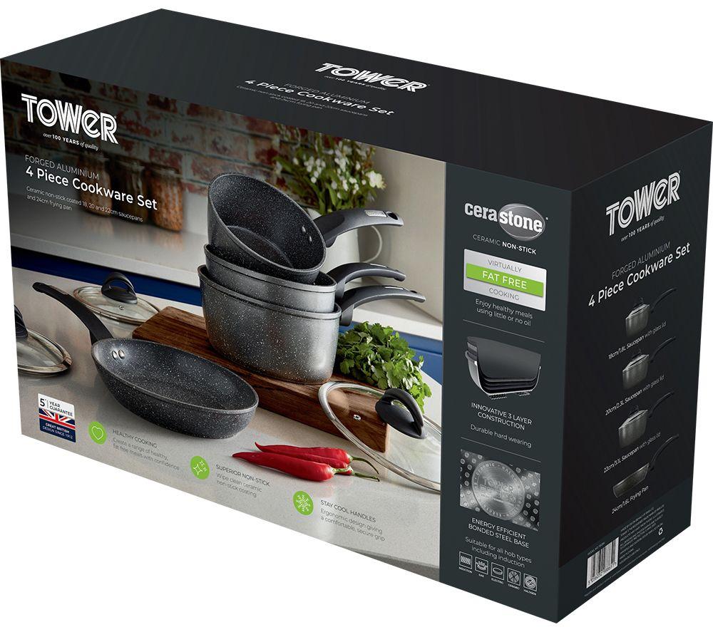 TOWER Cerastone T81284 4-piece Non-stick Pan Set - Graphite image number 6 of 6