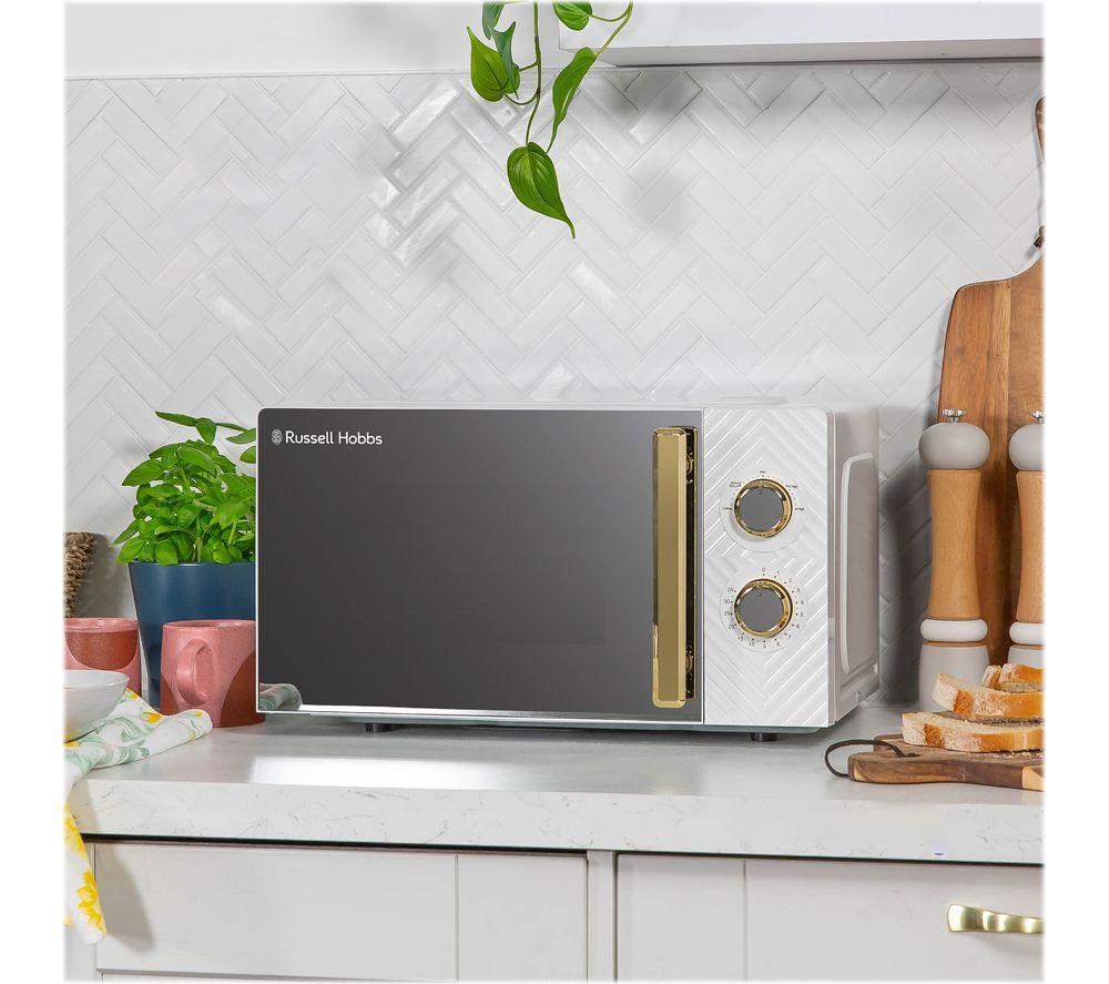 RUSSELL HOBBS Groove RHMM723 Compact Solo Microwave - White & Gold image number 4 of 8