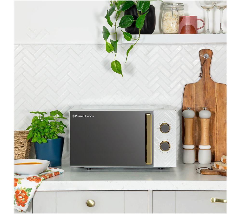 RUSSELL HOBBS Groove RHMM723 Compact Solo Microwave - White & Gold image number 5 of 8