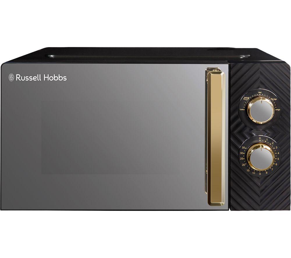 Gold and store black microwave