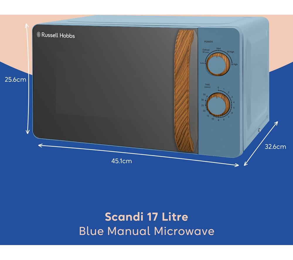 RUSSELL HOBBS Scandi RHMM713BL Solo Microwave - Blue image number 3 of 9