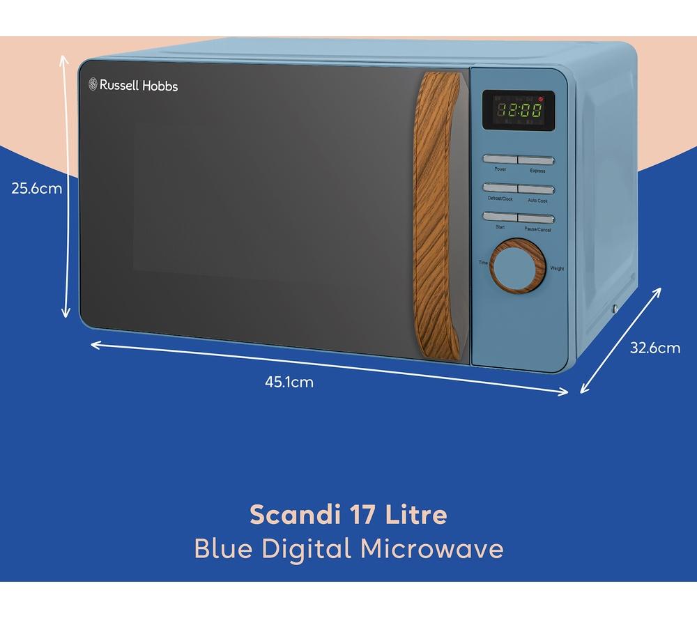 RUSSELL HOBBS Scandi RHMD714BL Solo Microwave - Blue image number 3 of 9