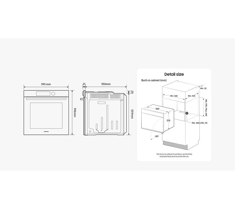 SAMSUNG Series 4 Dual Cook NV7B41403AK/U4 Electric Smart Oven - Black Glass image number 12 of 12