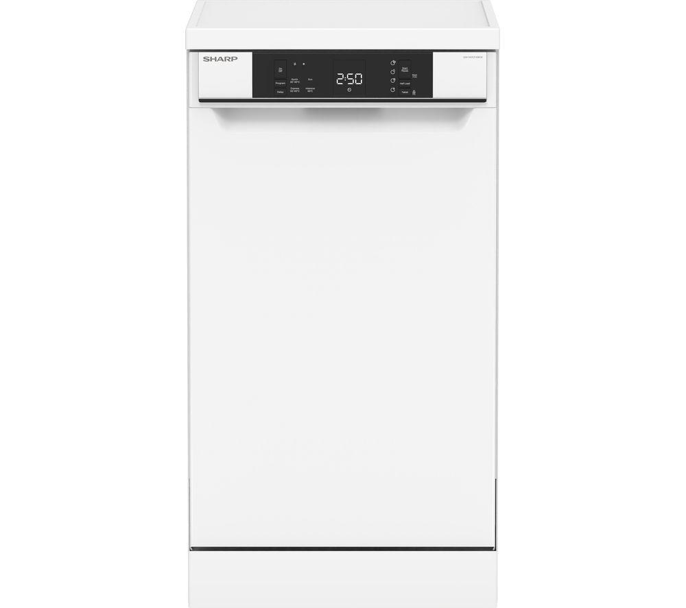 SHARP QW-NS1CF49EW-EN Slimline Dishwasher - White, White